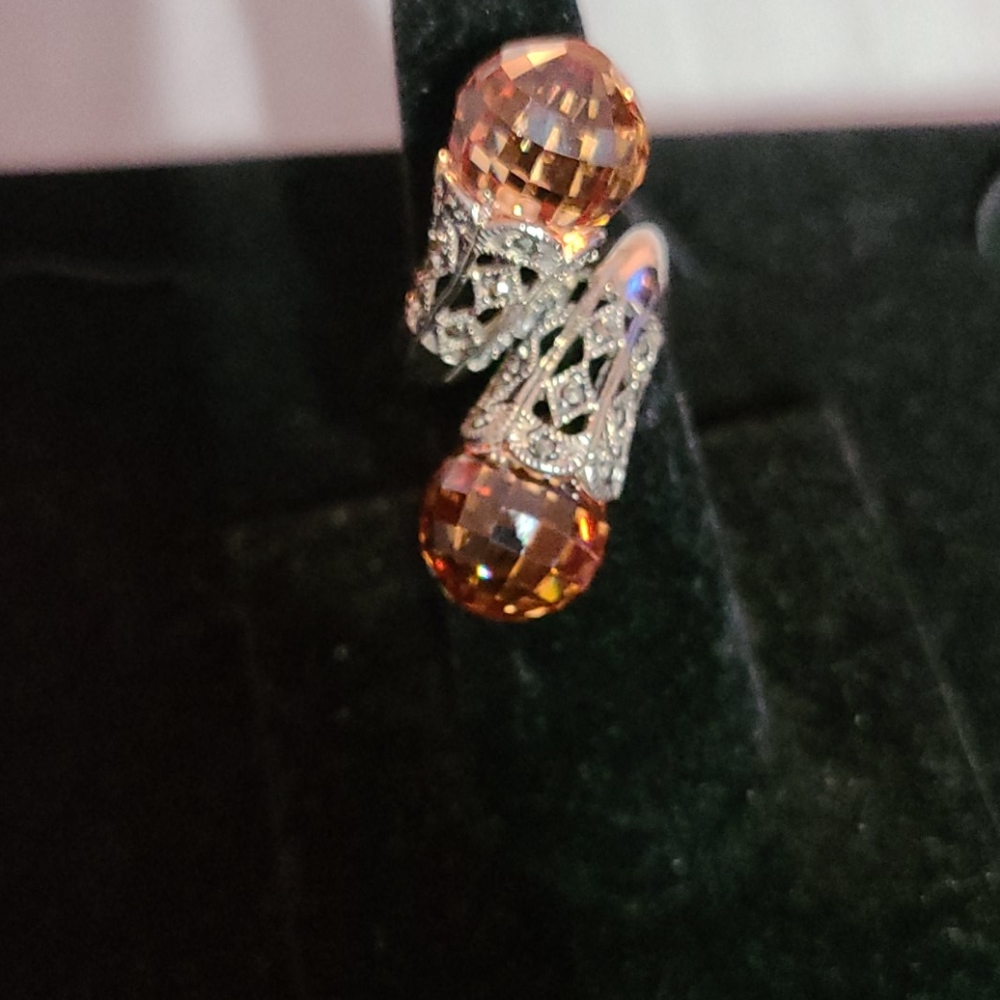 Ring silver marquesita
